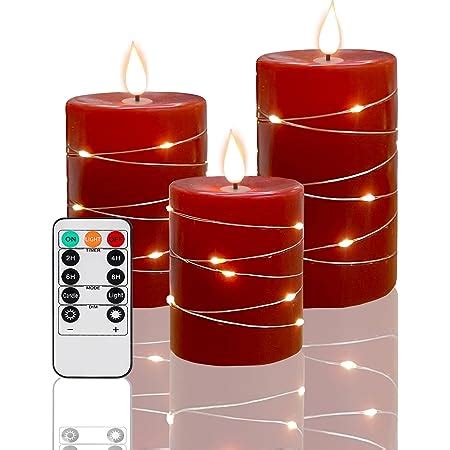 Amazon Eywamage Red Glass Flameless Candles With Remote