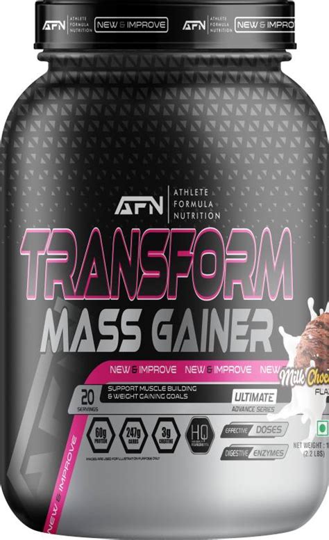 Afn Transform Mass Gainer 1kg Milk Chocolate 20 Serving Muscle Strength