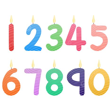 Set Of Number Candles For Cake Vector Free Download Transparent Number