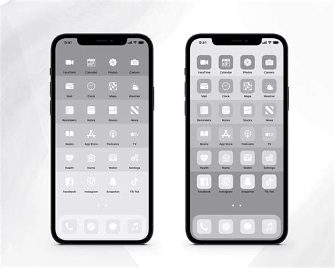 Minimalist Light Grey Iphone Ios App Icons Pack Grey Etsy