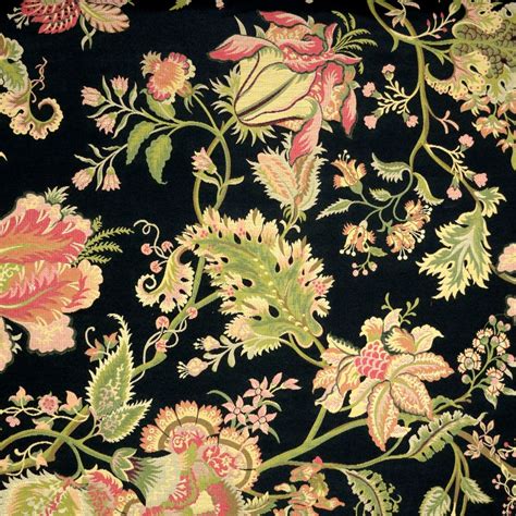 Spencer Black Floral Upholstery Fabric Etsy