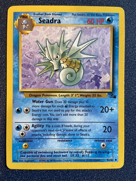 SEADRA Fossil Set 42 62 Uncommon Pokemon Card Unlimited