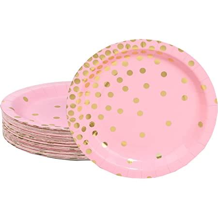 Amazon Dylives Count White And Gold Paper Plates Inch