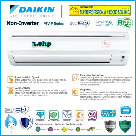 Daikin R32 Non Inverter Air Conditioners Wifi 1 0hp 3 0hp Ftv28pb