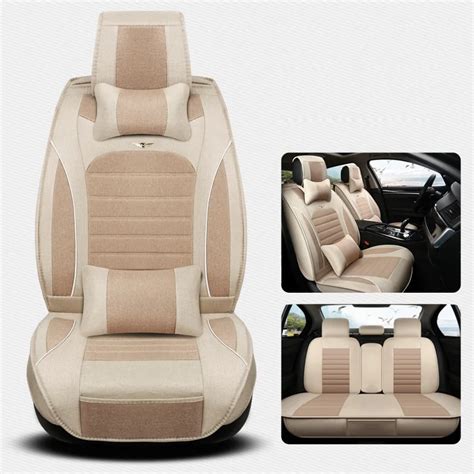 Front Back Deluxe Linen Universal Car Seat Covers For Skoda Octavia 1