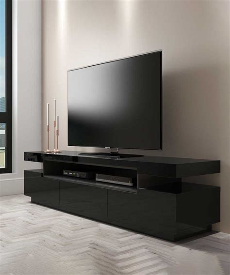 Shop Harlow Large Black Gloss TV Unit With Storage