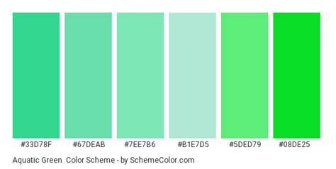 Aquatic Green Color Scheme Aqua