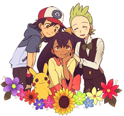 Ash Satoshi Pokémon Pikachu Iris Pokémon Cilan Dento Pokémon