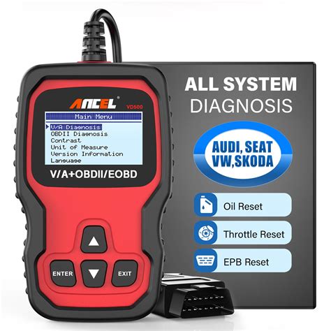 Ancel VD500 OBD2 Code Reader All System Individual Scan Tool Oil Reset