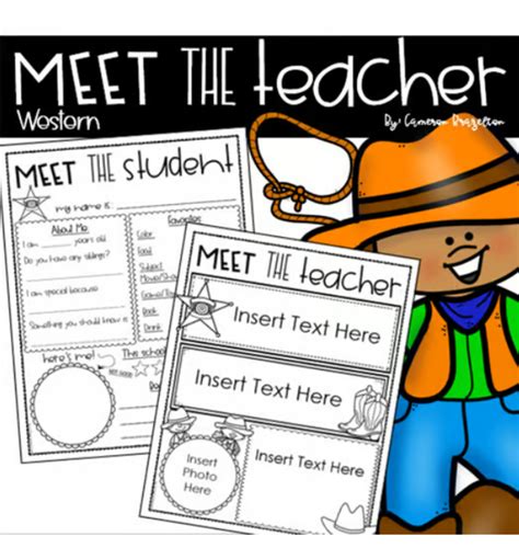 Meet The Teacher Editable Handout Back To School All About Me Western Theme Made By Teachers