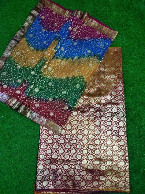 6 M With Blouse Piece Festive Wear 100GSM Banarasi Satin Silk Gharara