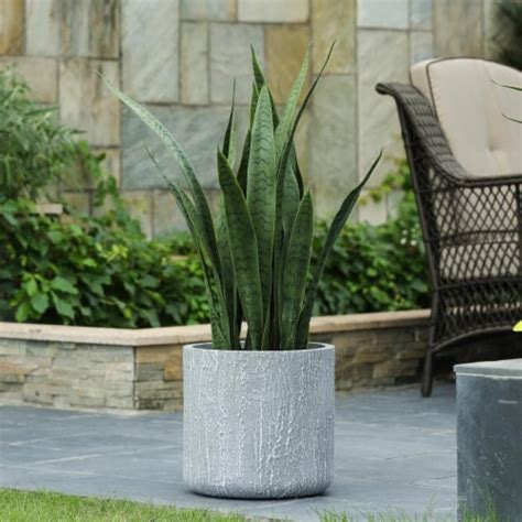 Luxen Home In H Round Light Gray Mgo Planter Kroger