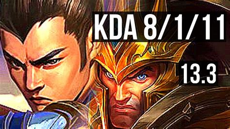 XIN ZHAO Vs JARVAN IV JNG Rank 1 Xin 8 1 11 Godlike Rank 29