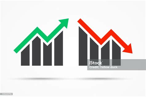 Geschäftsinvestitionsdiagramm Nach Oben Und Unten Symbol Auf Weißem Hintergrund Aktienmarkttrend