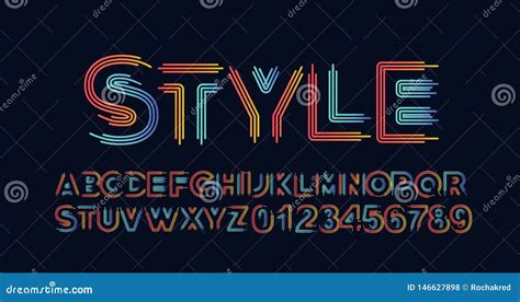 Modern Abstract Font Set Of Alphabet Text Design Stock Vector