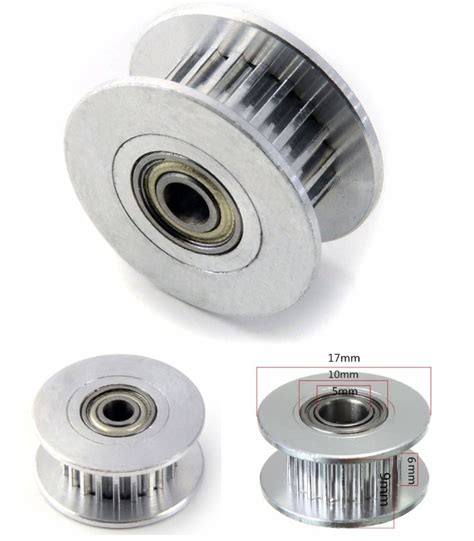 20 Teeth 5mm M4 GT2 Idler Pulley Aluminum Dual Bal