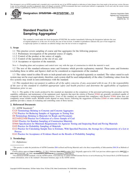 Astm D D M Standard Practice For Sampling Aggregates