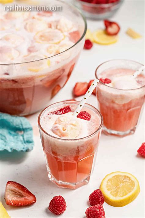 Strawberry Lemonade Sherbet Punch