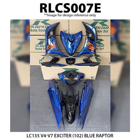 Rapido Cover Set LC135 V4 V7 Exciter Blue Raptor Sticker Tanam