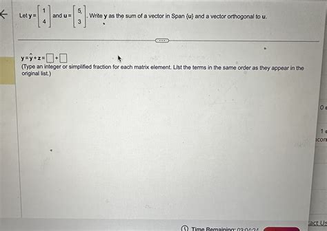 Solved Let Y 14 ﻿and U 53 ﻿write Y ﻿as The Sum Of A