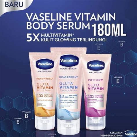 Vaseline Healthy Bright Vitamin Body Serum Soft Glow 180ml All Variant Vaseline Gluta Vitamin