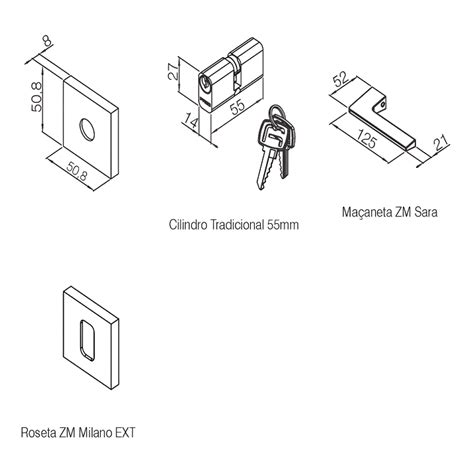 Fechadura Pado Externa 55MM Sara RQ2 502 55PE CRA Distribuidora De