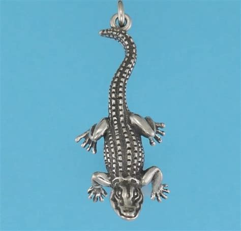 Sterling Silver Alligator Pendant Etsy