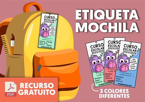 Etiquetas Para La Mochila Para La Vuelta Al Cole