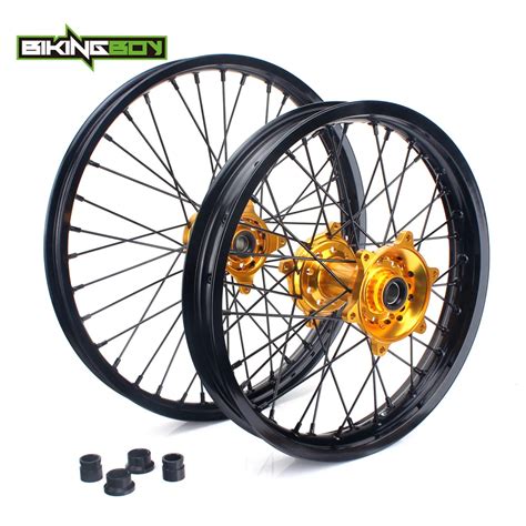 BIKINGBOY 21 19 MX Motocross Front Rear Wheel Rims Gold Hub For