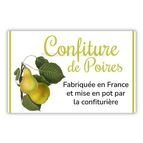 Étiquettes Confiture Poire Classique Mes Chouettes Étiquettes