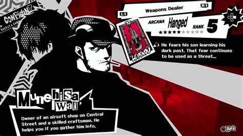 Persona 5 Royal Munehisa Iwai The Hanged Man Confidant Abilities