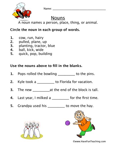 Noun Esl Worksheets