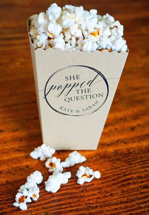 Mini Popcorn Box She Popped The Question Wedding Favor Shower Favor