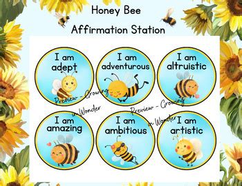 Honey Bee Affirmation Station Back To School Bulletin Board Tpt