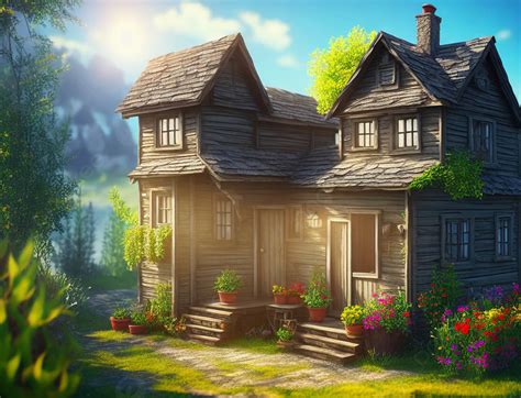 Beautiful Old Wooden Small House Background Wallpapers House