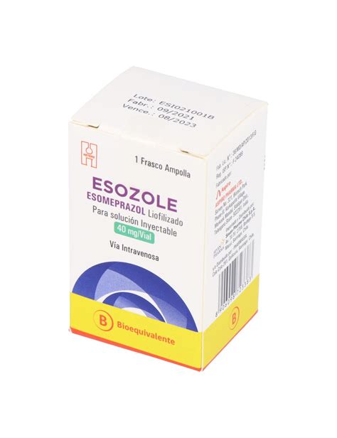 Esomeprazol Esozole 40mgvial Ampolla Via Intravenosa Bioequivalenyte