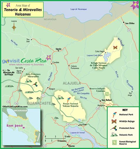 Tenorio Volcano & Miravalles Volcano Map | Costa rica, Volcanes, Puntarenas