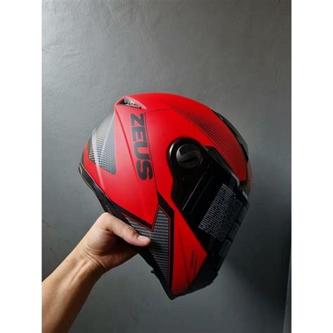 Jual Zeus Zs C Matt Dred Al Blk Single Flat Visor Free Dark Smoke