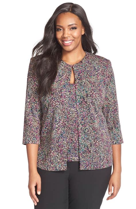 Alex Evenings Metallic Print Twinset Plus Size Nordstrom