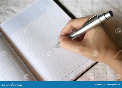 Hand Holding Pen Writing Note Book Photos Free Royalty Free