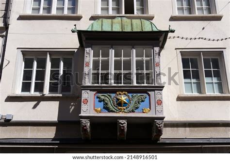 Historic House Facade Wooden Oriel Old Stock Photo 2148916501