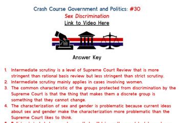 Crash Course Government And Politics Sex Discrimination Worksheet