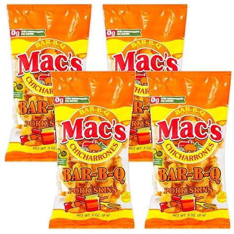 Amazon Mac S Pork Rinds Barbecue Flavored Pork Skins Pack Macs