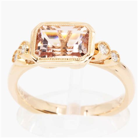 18ct Rose Gold Morganite And Diamond Ring Allgem Jewellers