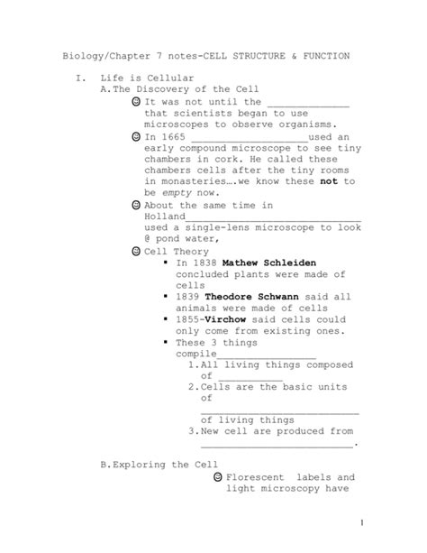 Cell Structure & Function: Biology Notes