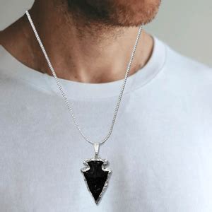 Amazon Black Obsidian Arrowhead Necklace For Men Women Men S