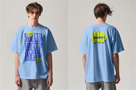 Men Wearing Oversize T Shirt Mock Up Front And Back View Mockupdaddy