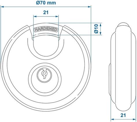 Pro Plus Discusslot Rond Hangslot Ø 70 mm Gelijksluitend 2 stuks