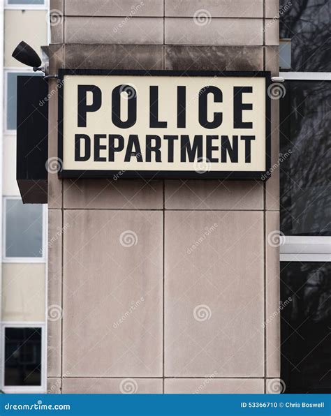 Downtown Precinct Police Department Sign Law Enforcement Building Stock ...