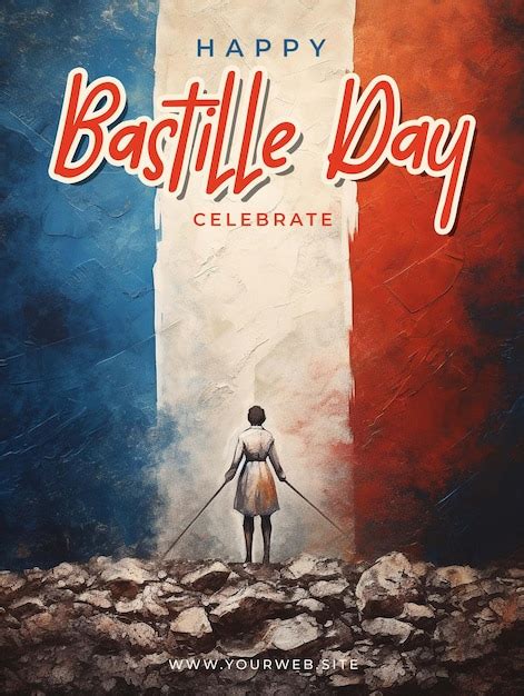 Une Affiche Pour Le Jour De La Bastille Célébrant Avec Une Femme En